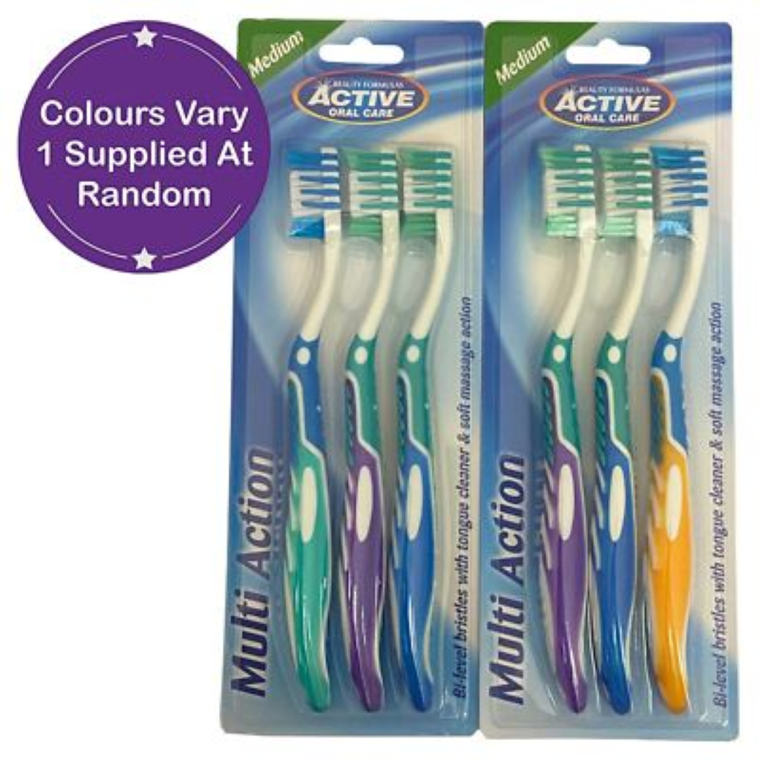 ACTIVE MULTI ACTION TOOTHBRUSH 3PACK
